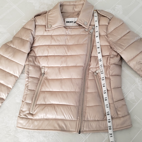 DKNY Jeans Women's Lightweight Zip-Front Moto Puffer Jacket XS - Picture 12 of 15
